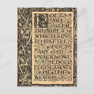 Carte Postale Poets Are - Shelley