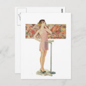 Carte Postale Poids en illustration vintage (Devant / Derrière)