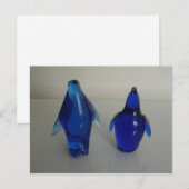 Carte Postale poids en papier pingouin bleu (Devant / Derrière)