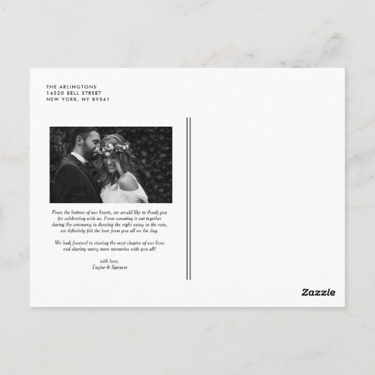 Carte Postale Poignée à la main Merci Mariage vertical (Dos)