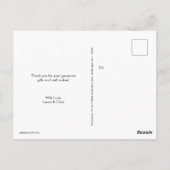 Carte Postale Poignée Bébé pieds baby shower bleu merci (Dos)