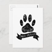 Carte Postale Poignée de chien détendue avec ruban (Devant / Derrière)