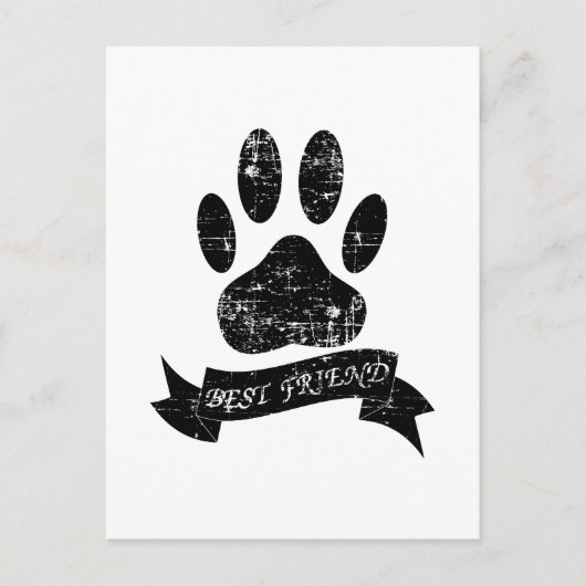 Carte Postale Poignée de chien détendue avec ruban (Devant)