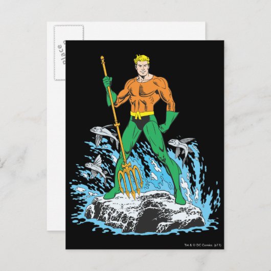 Carte Postale Poignées Aquaman avec Pitchfork (Devant / Derrière)