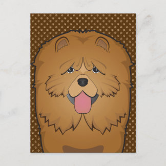 Carte Postale Poignées de dessin de Chien Chow Chow