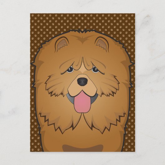 Carte Postale Poignées de dessin de Chien Chow Chow (Devant)