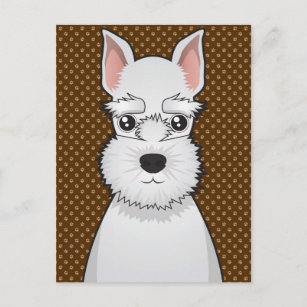 Carte Postale Poignées de dessin de chien Schnauzer miniature