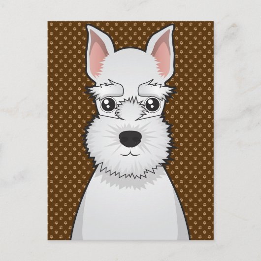 Carte Postale Poignées de dessin de chien Schnauzer miniature (Devant)