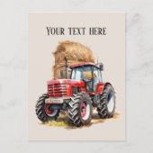 Carte Postale Poil cool et tracteur ajouter du texte Agriculteur (Devant)