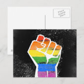 Carte Postale Poing arc-en-ciel (Devant / Derrière)
