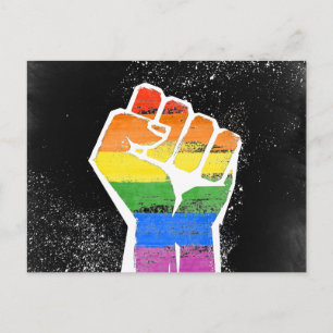 Carte Postale Poing arc-en-ciel