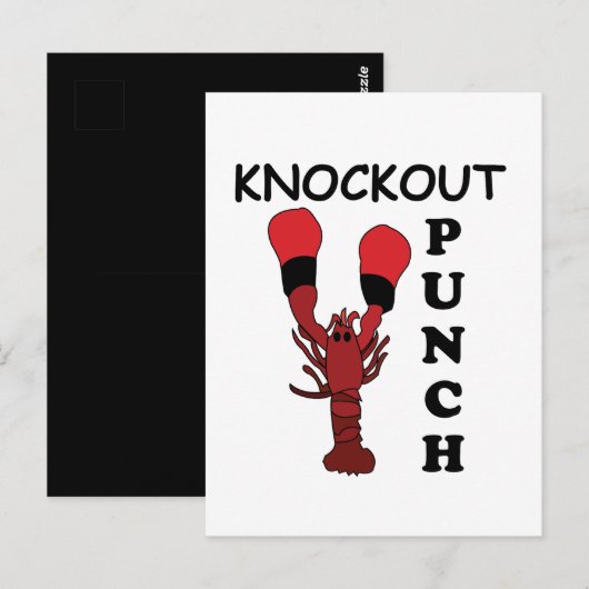Carte Postale Poing de Knockout de Boxe de Homard (Devant / Derrière)