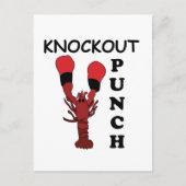 Carte Postale Poing de Knockout de Boxe de Homard (Devant)