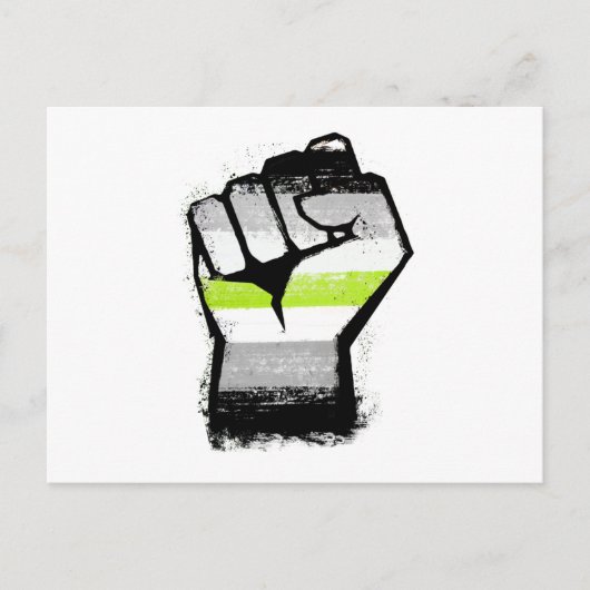 Carte Postale Poing de protestation agender (Devant)