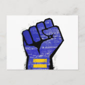 Carte Postale Poing de protestation bleu (Devant)