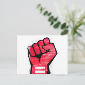 Carte Postale Poing de protestation rouge (Debout devant)