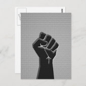 Carte Postale Poing de solidarité en fibre de carbone (Devant / Derrière)