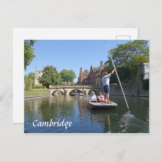 Carte Postale Poing sur la rivière Cam à Cambridge (Devant / Derrière)