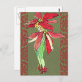 Carte Postale Poinsettia Flower Fairy (Devant / Derrière)