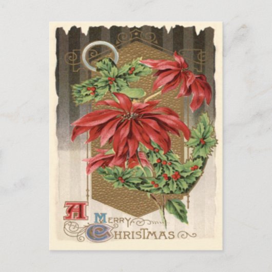 Carte Postale Poinsettia Holly Ancre Nautique (Devant)