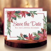 Carte Postale Poinsettia Noël Fleurs Mariage Épargnez la date