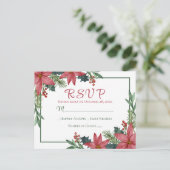 Carte Postale Poinsettia Red Winter Wedding Noël RSVP (Debout devant)