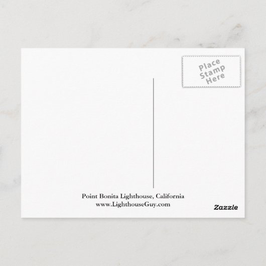 Carte Postale Point Bonita Lighthouse, California Postcard (Dos)