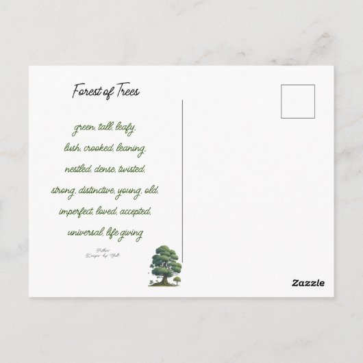 Carte Postale Point de vue sur la forêt des arbres (Dos)