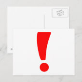 Carte Postale Point d'exclamation rouge (Devant / Derrière)