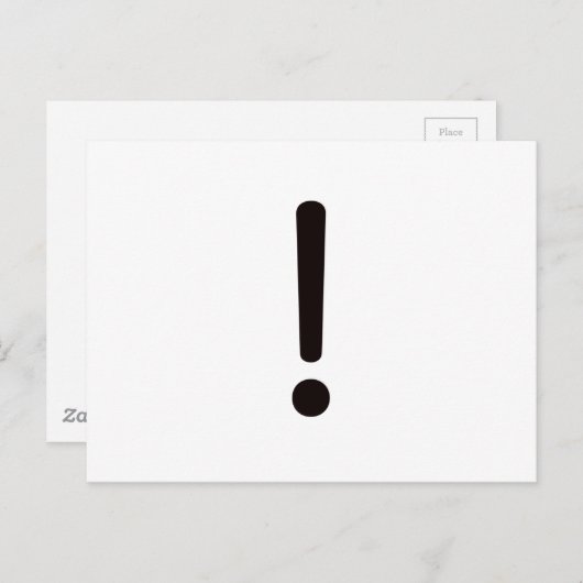 Carte Postale Point d'exclamation ! Rouge noir (Devant / Derrière)