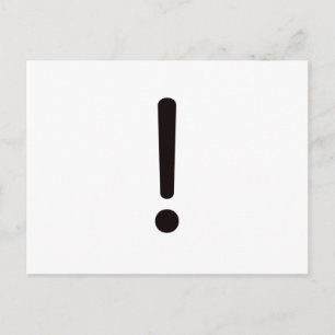 Carte Postale Point d'exclamation ! Rouge noir