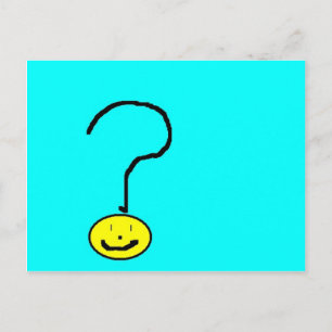 Carte Postale point d'interrogation mignon visage souriant, art 