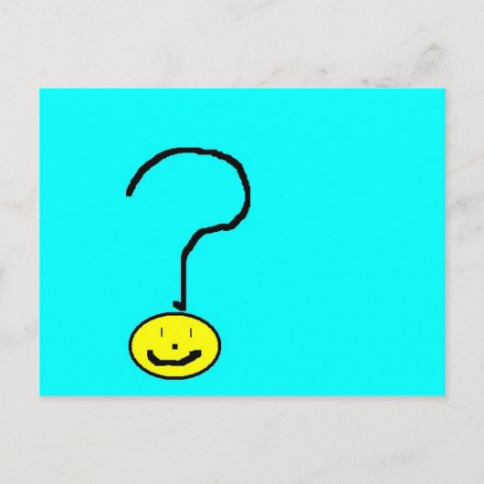 Carte Postale point d'interrogation mignon visage souriant, art (Devant)