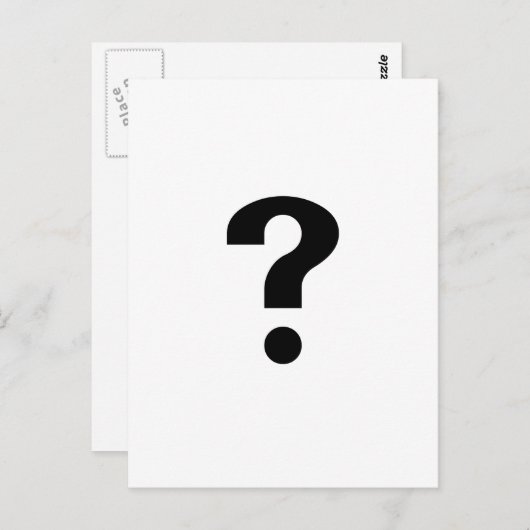 Carte Postale Point d'interrogation noir (Devant / Derrière)