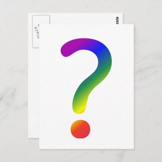 Carte Postale Point d'interrogation Rainbow (Devant / Derrière)