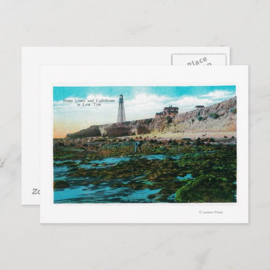 Carte Postale Point Loma et phare à marée basse (Devant / Derrière)
