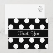 Carte Postale Point Polka noir et blanc Merci (Devant / Derrière)