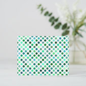 Carte Postale Point Polka vert et bleu (Debout devant)