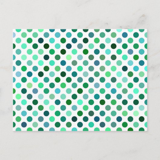 Carte Postale Point Polka vert et bleu (Devant)