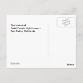Carte Postale Point Postcard Fermin Phare San Pedro CA Park (Dos)