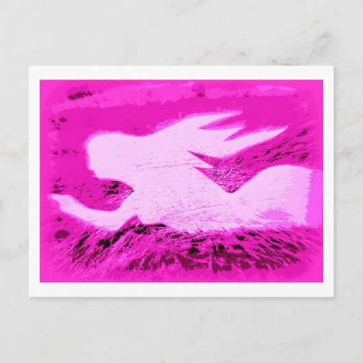 Carte Postale pointant rose mermaid (Devant)