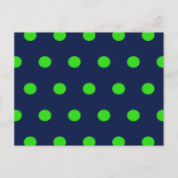 Carte postale Pointe Polka (bleu marine et vert ci