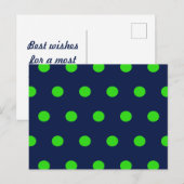 Carte postale Pointe Polka (bleu marine et vert ci (Devant / Derrière)