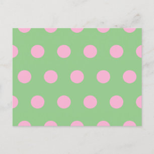 Carte Postale Pointe Polka (Sage Green & Pastel Pi