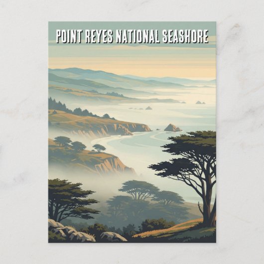 Carte Postale Pointe Reyes National Seashore Mist (Devant)