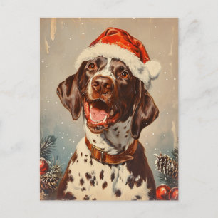 Carte Postale Pointeur court allemand Noël