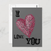 Carte postale Pointillism Heart (Devant / Derrière)