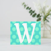 Carte Postale Points Aquamarine Monogrammés (Debout devant)