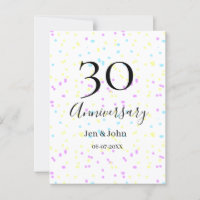Points bleus roses jaunes 30ème anniversaire nom 