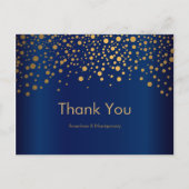 Carte Postale Points Confetti Or Design | bleu marine (Devant)
